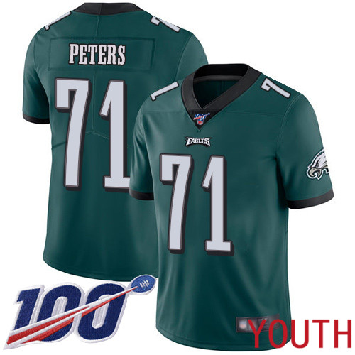 Youth Philadelphia Eagles #71 Jason Peters Midnight Green Team Color Vapor Untouchable NFL Jersey Limited Player 100th->youth nfl jersey->Youth Jersey
